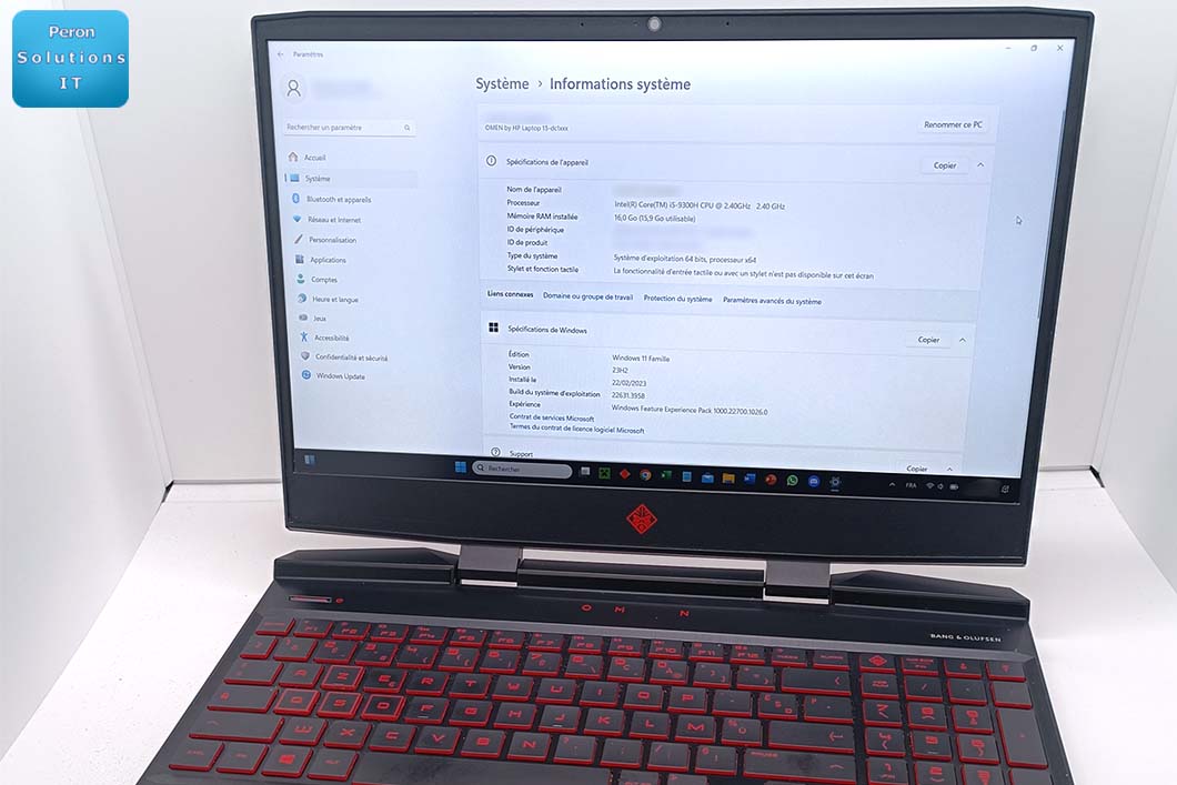 Résolution de problèmes sur un ordinateur portable HP OMEN 15-DC1104NF